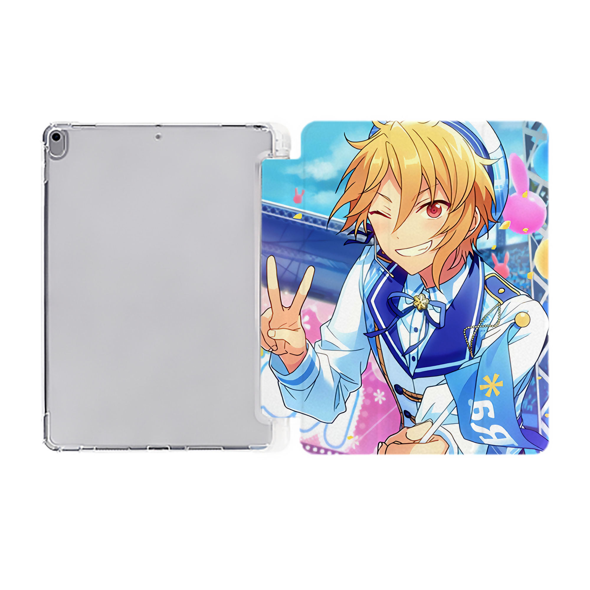 （画像用） あんさんぶるスターズ! Ensemble Stars IPad ケース ペン収納付き 三つ折りスタンド PUレザー×シリコン 対応機種9.5/10.5/10.9インチ